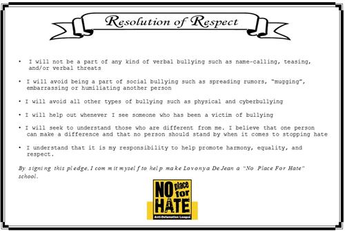 Resolution of Respect 
